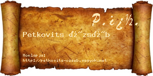 Petkovits Özséb névjegykártya